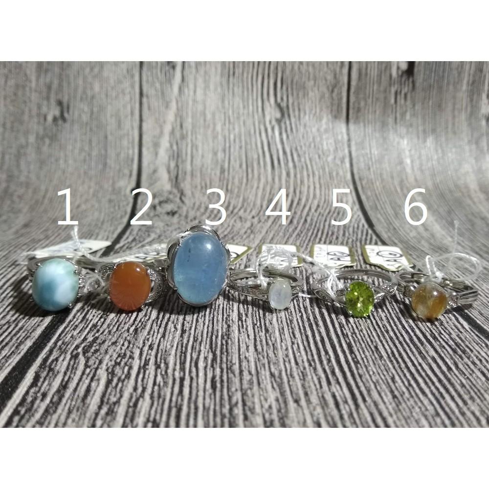 特價款不議價天然寶石海寶藍拉利瑪海紋石南紅藍月光石橄欖石貓眼鈦晶戒指活圍內徑可調珠寶首飾彩色寶石首飾飾品寶石A組任選其一-細節圖3