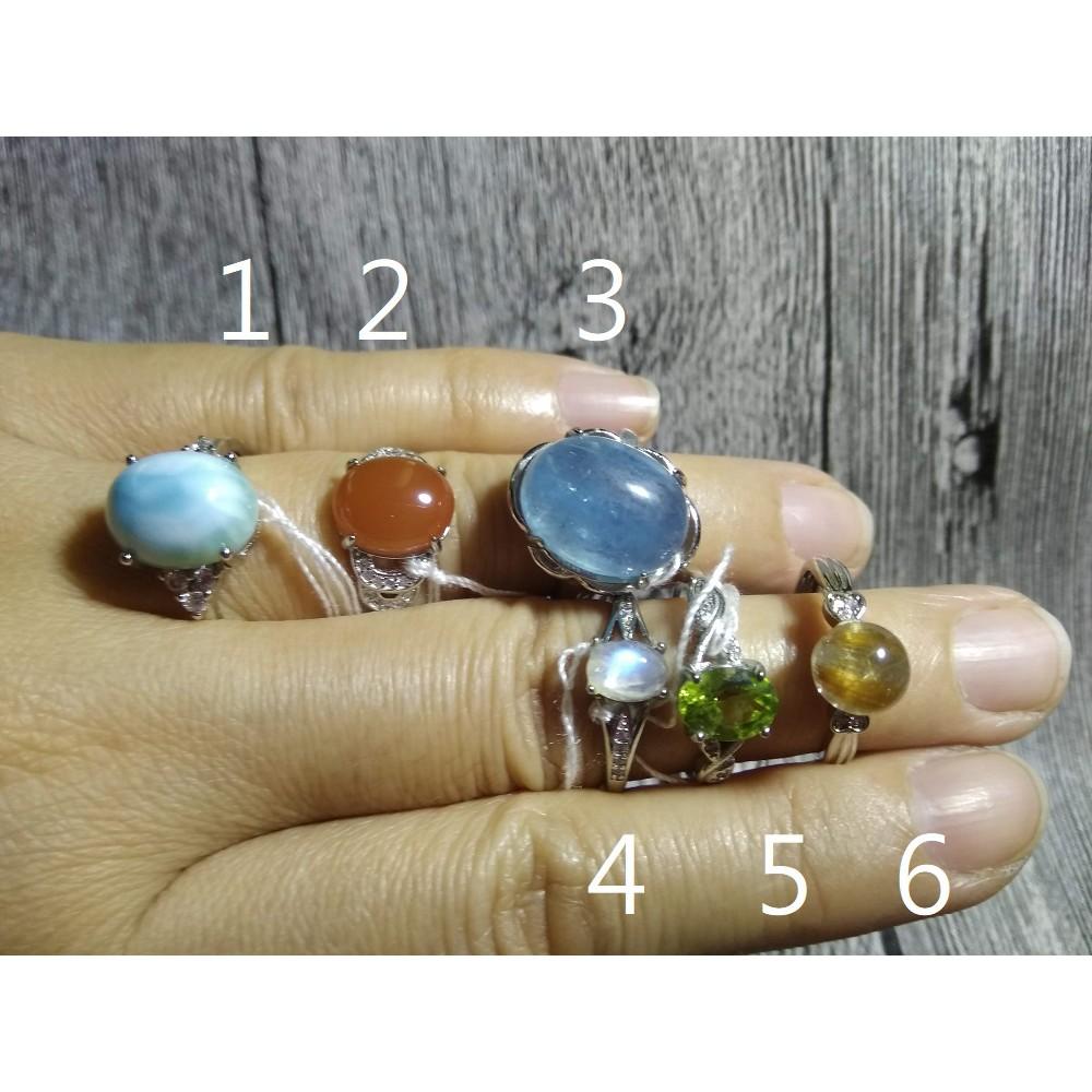 特價款不議價天然寶石海寶藍拉利瑪海紋石南紅藍月光石橄欖石貓眼鈦晶戒指活圍內徑可調珠寶首飾彩色寶石首飾飾品寶石A組任選其一-細節圖8