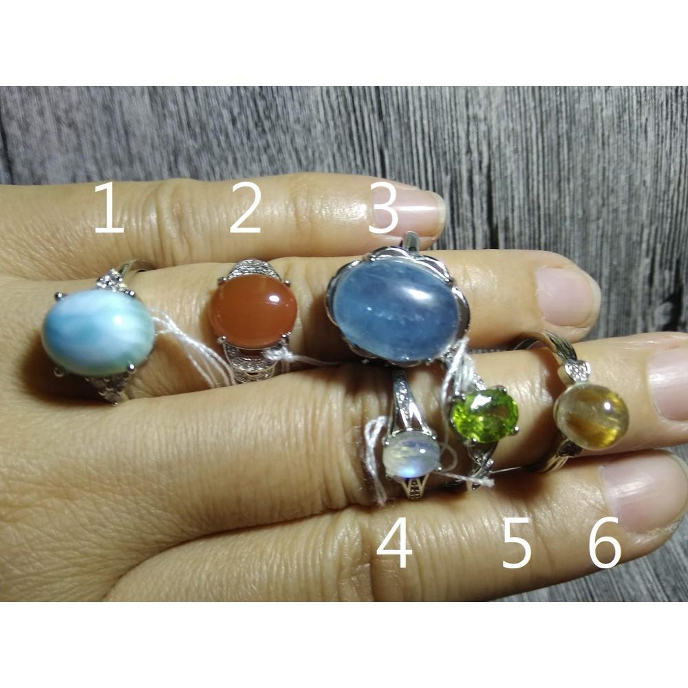 特價款不議價天然寶石海寶藍拉利瑪海紋石南紅藍月光石橄欖石貓眼鈦晶戒指活圍內徑可調珠寶首飾彩色寶石首飾飾品寶石A組任選其一-細節圖9