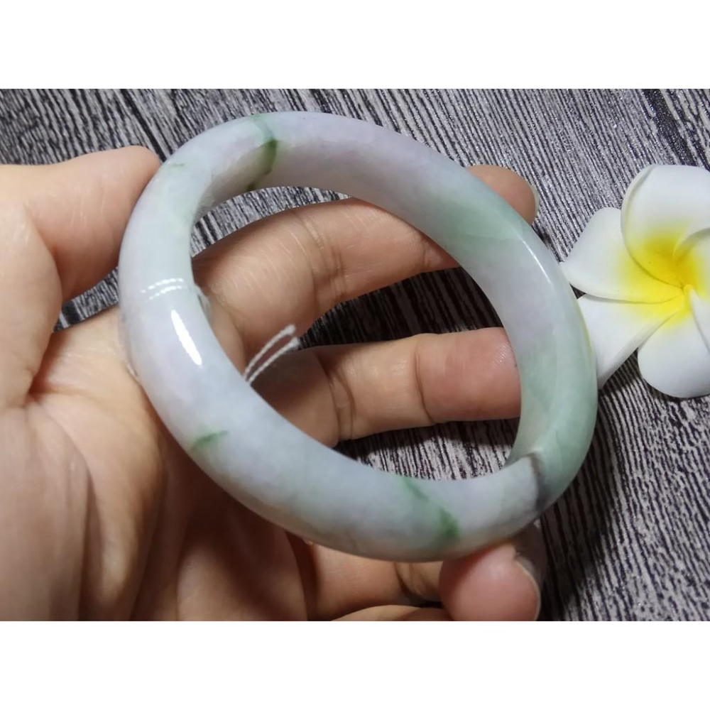 18.08圍天然緬甸玉硬玉翡翠A貨冰糯種冰正陽綠綠春帶彩紫羅蘭手鐲玉鐲鐲子手環平安鐲扁口鐲鐲細膩有種水珠寶玉石首飾飾品-細節圖2