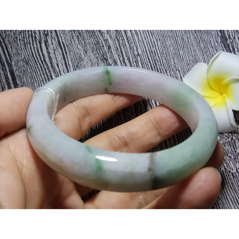 18.08圍天然緬甸玉硬玉翡翠A貨冰糯種冰正陽綠綠春帶彩紫羅蘭手鐲玉鐲鐲子手環平安鐲扁口鐲鐲細膩有種水珠寶玉石首飾飾品-細節圖3