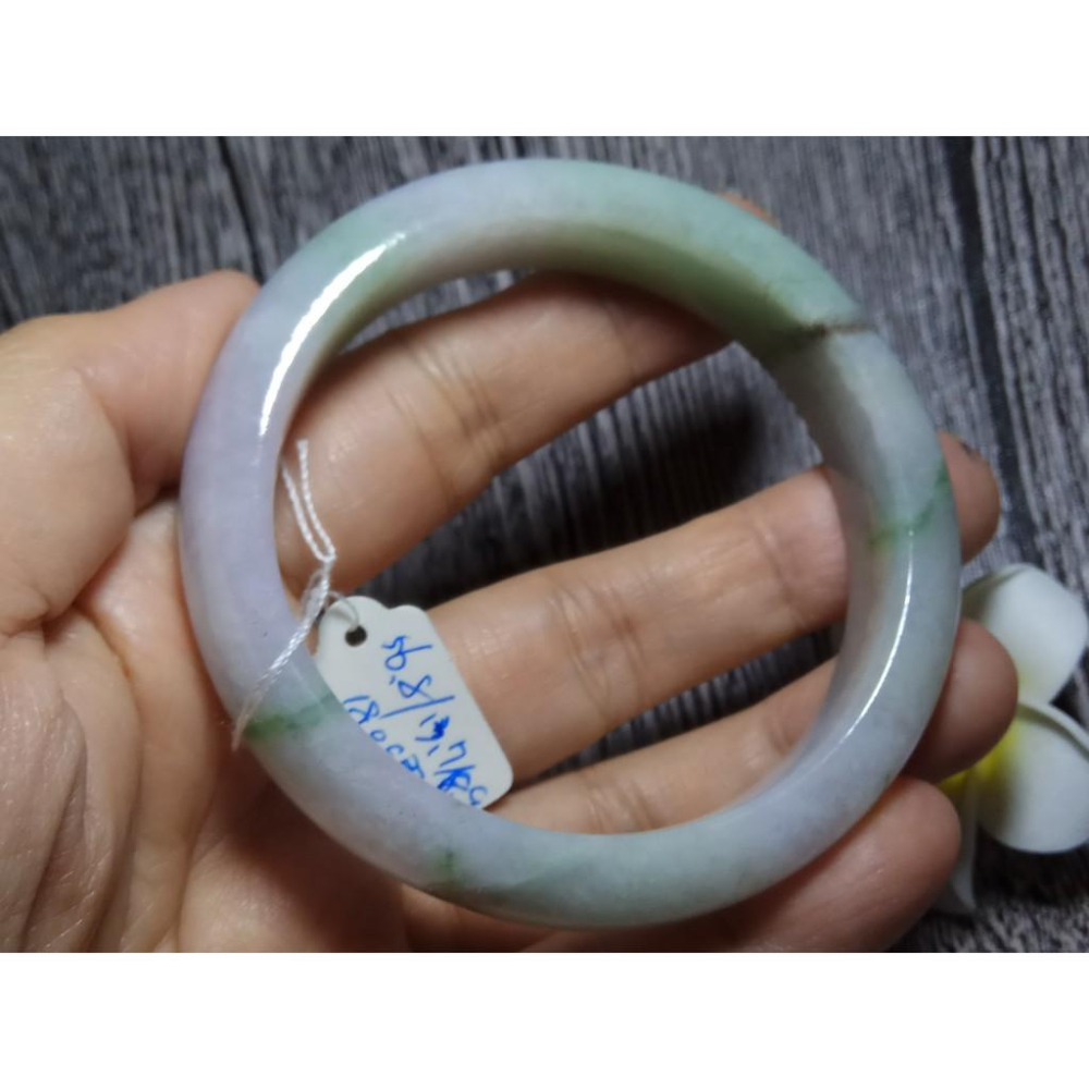 18.08圍天然緬甸玉硬玉翡翠A貨冰糯種冰正陽綠綠春帶彩紫羅蘭手鐲玉鐲鐲子手環平安鐲扁口鐲鐲細膩有種水珠寶玉石首飾飾品-細節圖9