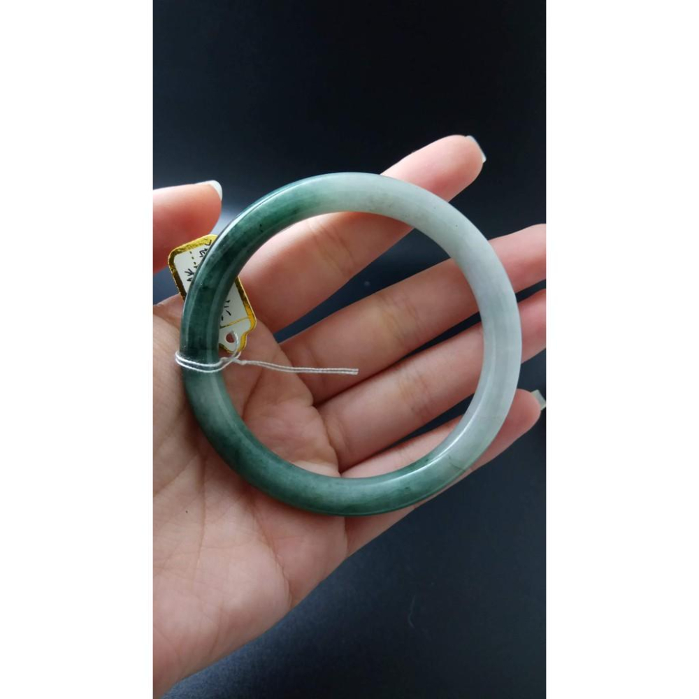 18.37圍天然緬甸玉硬玉翡翠冰綠圓骨鐲手鐲玉鐲鐲子手環圓鐲細膩有種水珠寶玉石首飾飾品-細節圖2