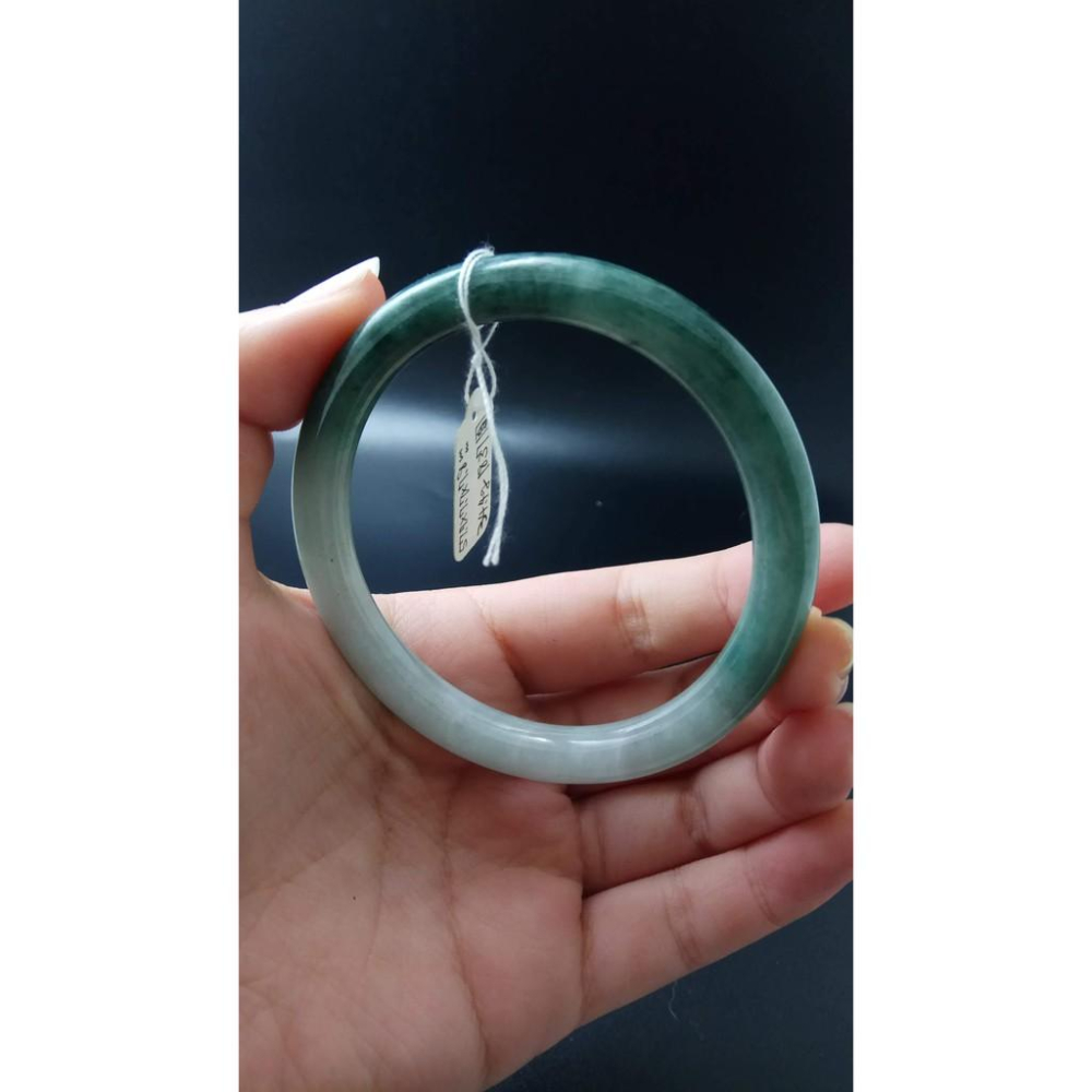 18.37圍天然緬甸玉硬玉翡翠冰綠圓骨鐲手鐲玉鐲鐲子手環圓鐲細膩有種水珠寶玉石首飾飾品-細節圖3