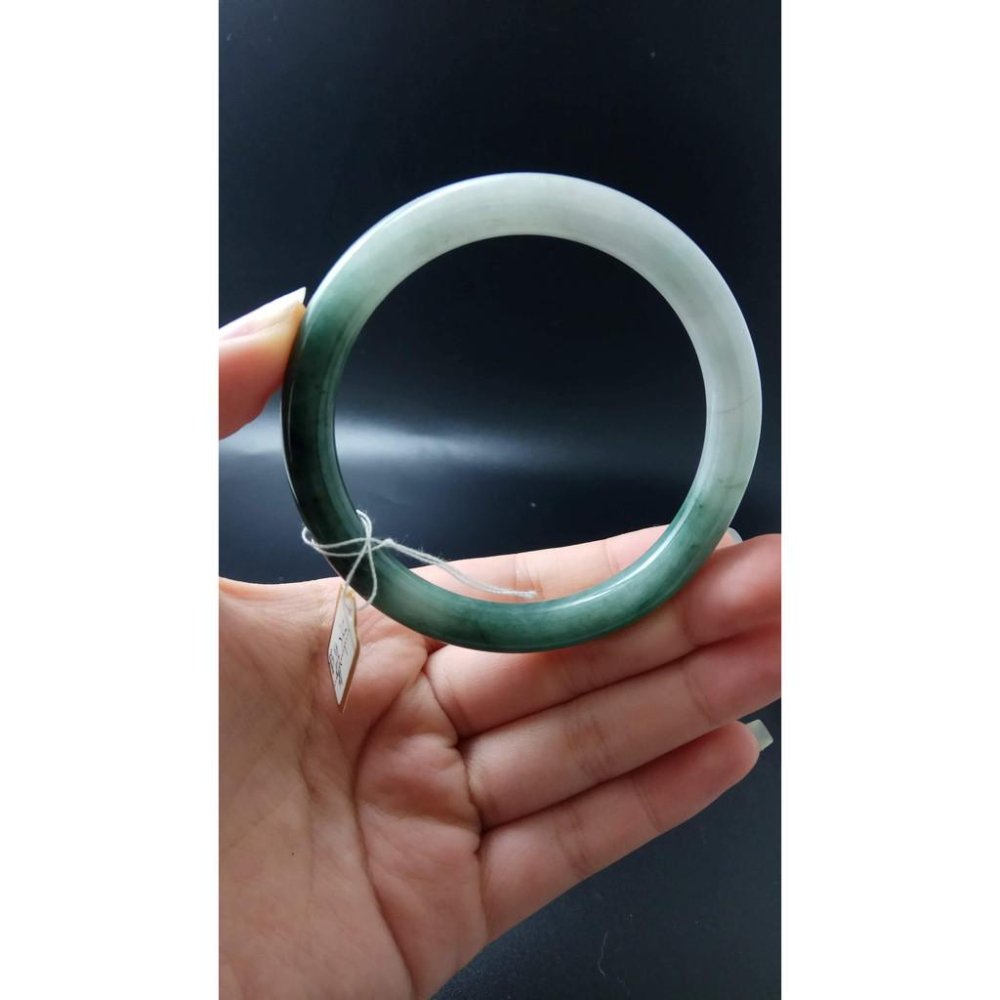 18.37圍天然緬甸玉硬玉翡翠冰綠圓骨鐲手鐲玉鐲鐲子手環圓鐲細膩有種水珠寶玉石首飾飾品-細節圖4