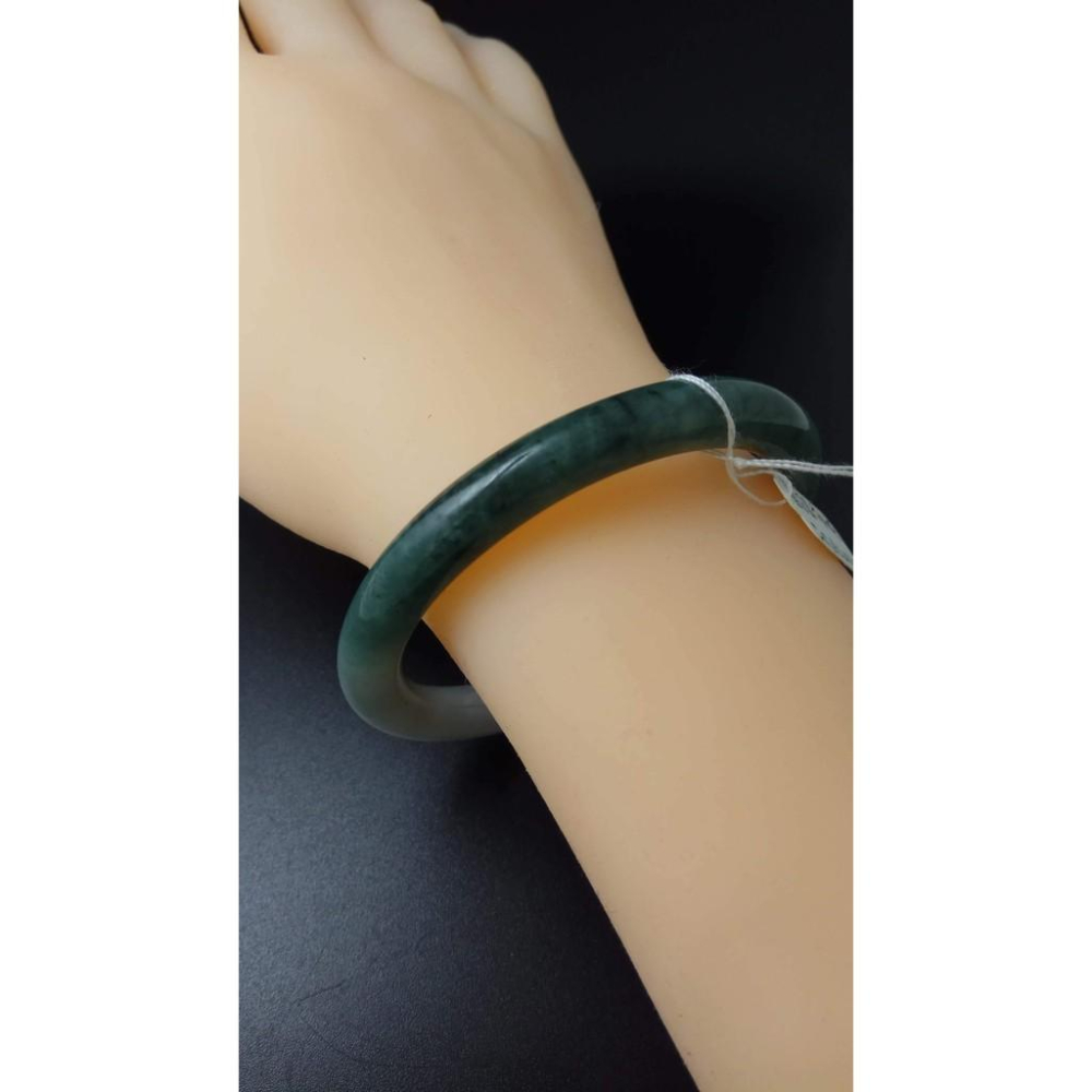 18.37圍天然緬甸玉硬玉翡翠冰綠圓骨鐲手鐲玉鐲鐲子手環圓鐲細膩有種水珠寶玉石首飾飾品-細節圖8