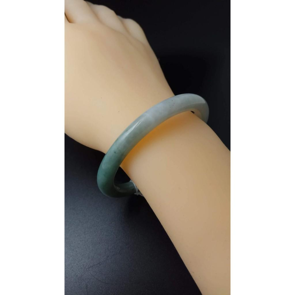 18.37圍天然緬甸玉硬玉翡翠冰綠圓骨鐲手鐲玉鐲鐲子手環圓鐲細膩有種水珠寶玉石首飾飾品-細節圖9