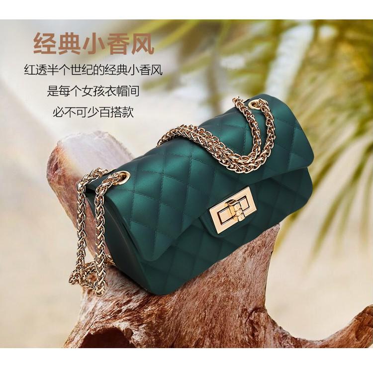 夏天小包包曲筱綃同款包果凍女小包包斜挎包迷你女2020新款肩背包鏈條包側背包側背包小方包-細節圖3
