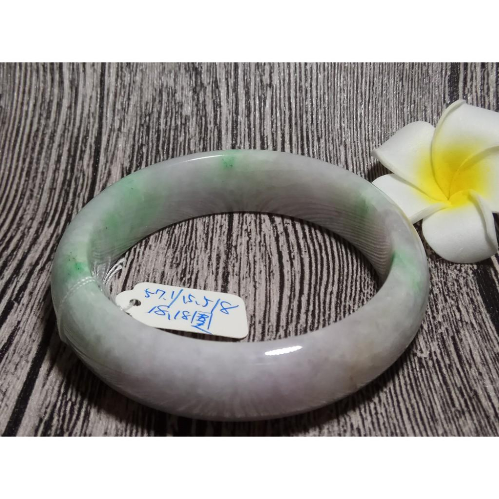 18.18圍天然緬甸玉硬玉翡翠A貨冰糯種冰正陽綠綠春帶彩紫羅蘭手鐲玉鐲鐲子手環平安鐲扁口鐲鐲細膩有種水珠寶玉石首飾飾品-細節圖3