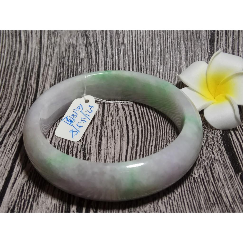 18.18圍天然緬甸玉硬玉翡翠A貨冰糯種冰正陽綠綠春帶彩紫羅蘭手鐲玉鐲鐲子手環平安鐲扁口鐲鐲細膩有種水珠寶玉石首飾飾品-細節圖4