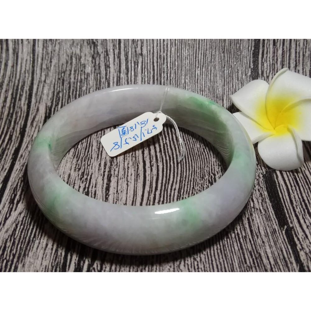 18.18圍天然緬甸玉硬玉翡翠A貨冰糯種冰正陽綠綠春帶彩紫羅蘭手鐲玉鐲鐲子手環平安鐲扁口鐲鐲細膩有種水珠寶玉石首飾飾品-細節圖5