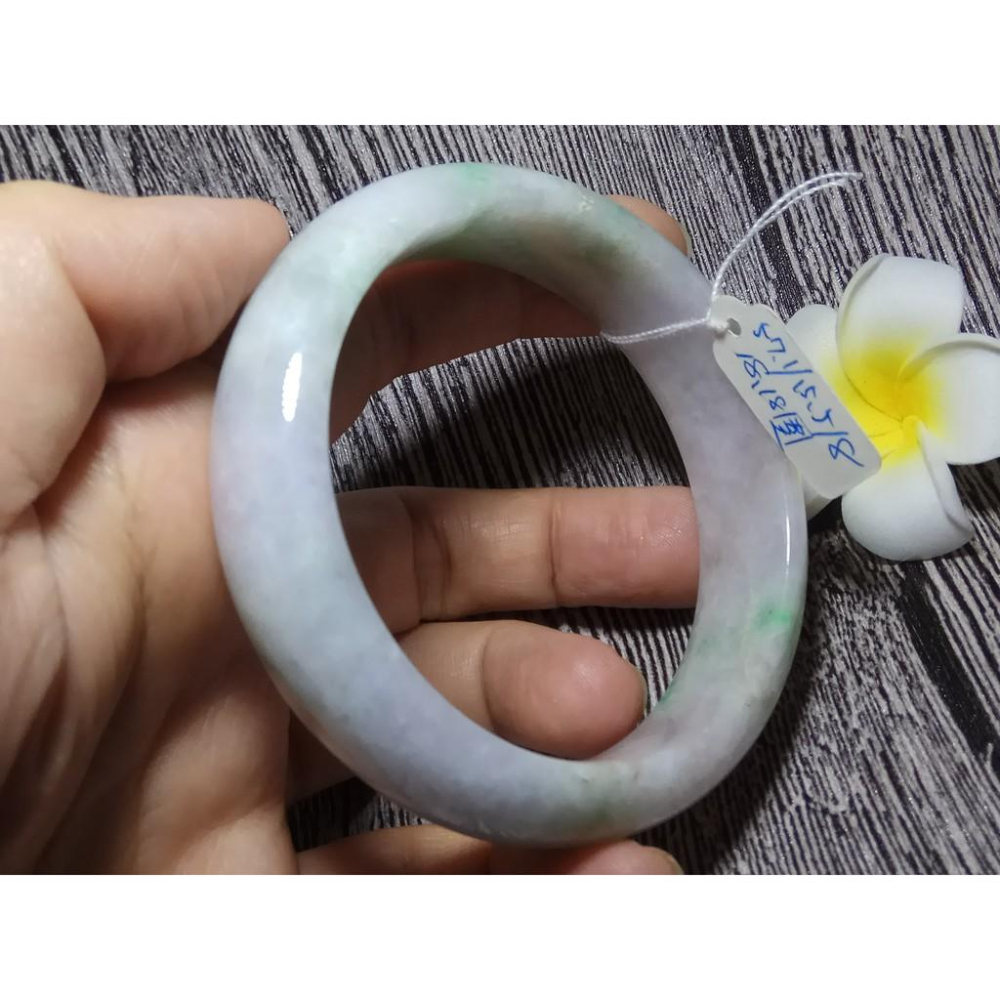 18.18圍天然緬甸玉硬玉翡翠A貨冰糯種冰正陽綠綠春帶彩紫羅蘭手鐲玉鐲鐲子手環平安鐲扁口鐲鐲細膩有種水珠寶玉石首飾飾品-細節圖6