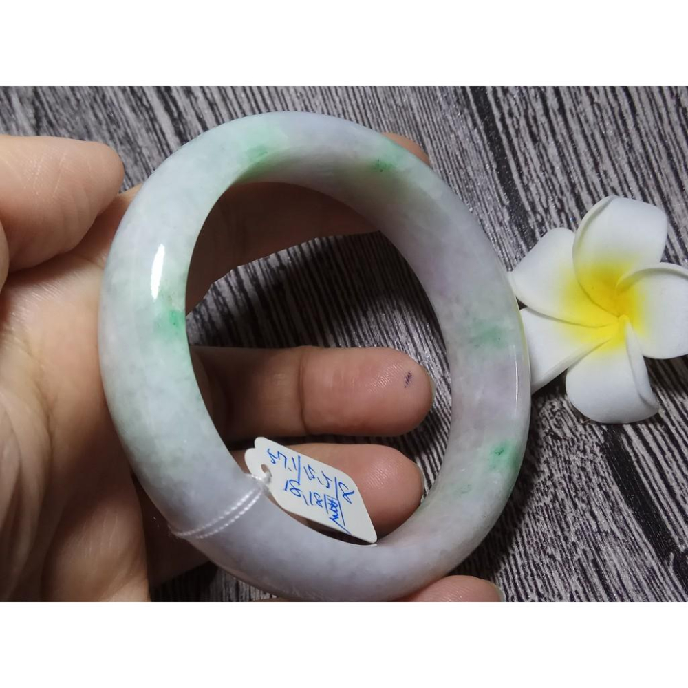 18.18圍天然緬甸玉硬玉翡翠A貨冰糯種冰正陽綠綠春帶彩紫羅蘭手鐲玉鐲鐲子手環平安鐲扁口鐲鐲細膩有種水珠寶玉石首飾飾品-細節圖7