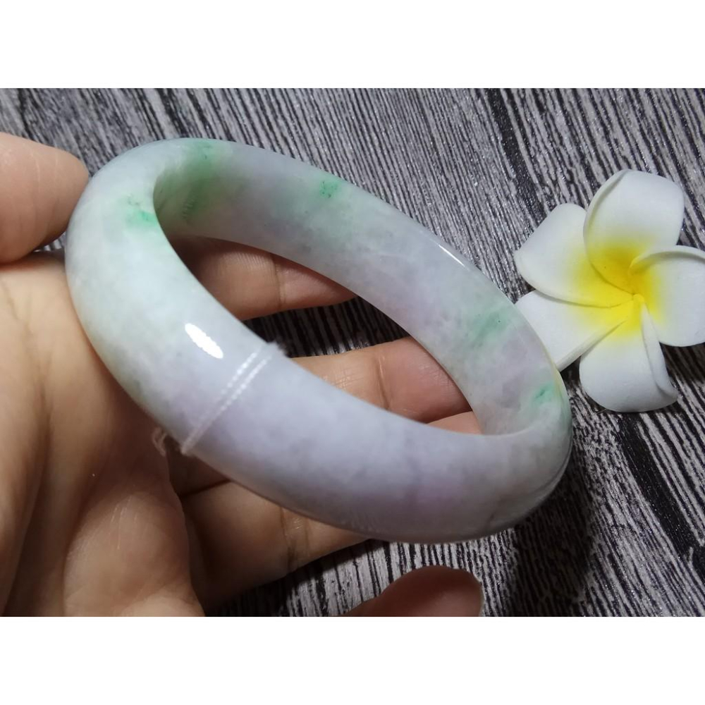 18.18圍天然緬甸玉硬玉翡翠A貨冰糯種冰正陽綠綠春帶彩紫羅蘭手鐲玉鐲鐲子手環平安鐲扁口鐲鐲細膩有種水珠寶玉石首飾飾品-細節圖8