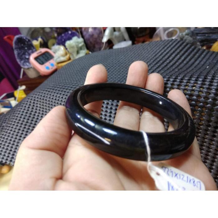 18.43圍藍虎眼完美無瑕手鐲平安鐲玉鐲手鐲手環鐲子水晶珠寶玉石寶石首飾飾品專櫃精品-細節圖6