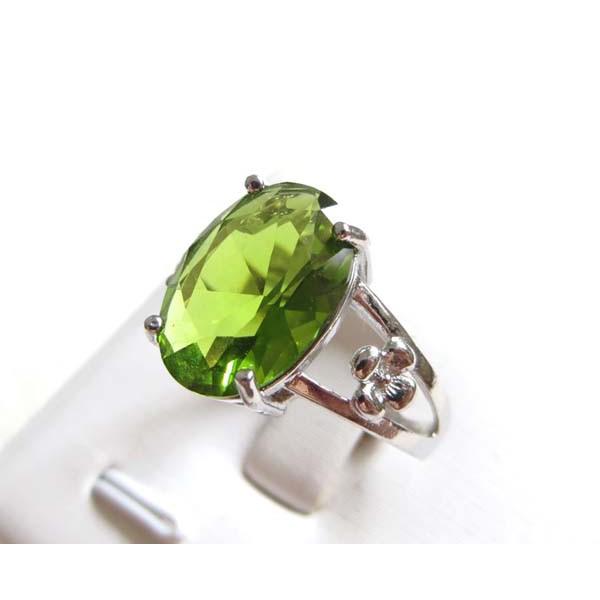 大戒面全淨體天然橄欖石鑲嵌戒指活圈口寶石珠寶戒指透輝石彩寶彩色寶石活圍活圈口14*10mm/3.6g-細節圖2