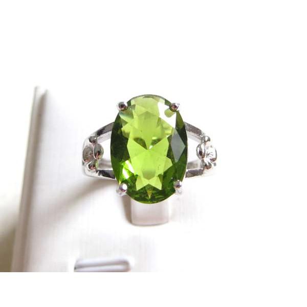 大戒面全淨體天然橄欖石鑲嵌戒指活圈口寶石珠寶戒指透輝石彩寶彩色寶石活圍活圈口14*10mm/3.6g-細節圖3