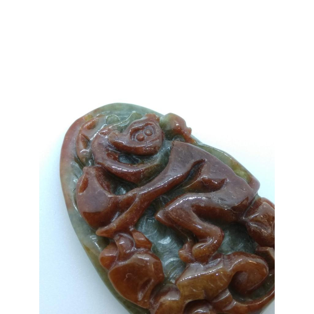 天然玉石A貨翡翠緬甸玉紅翡猴子猴獻桃吊墬墬子項墬掛墬項鍊玉珮珠寶玉石首飾飾品-細節圖6