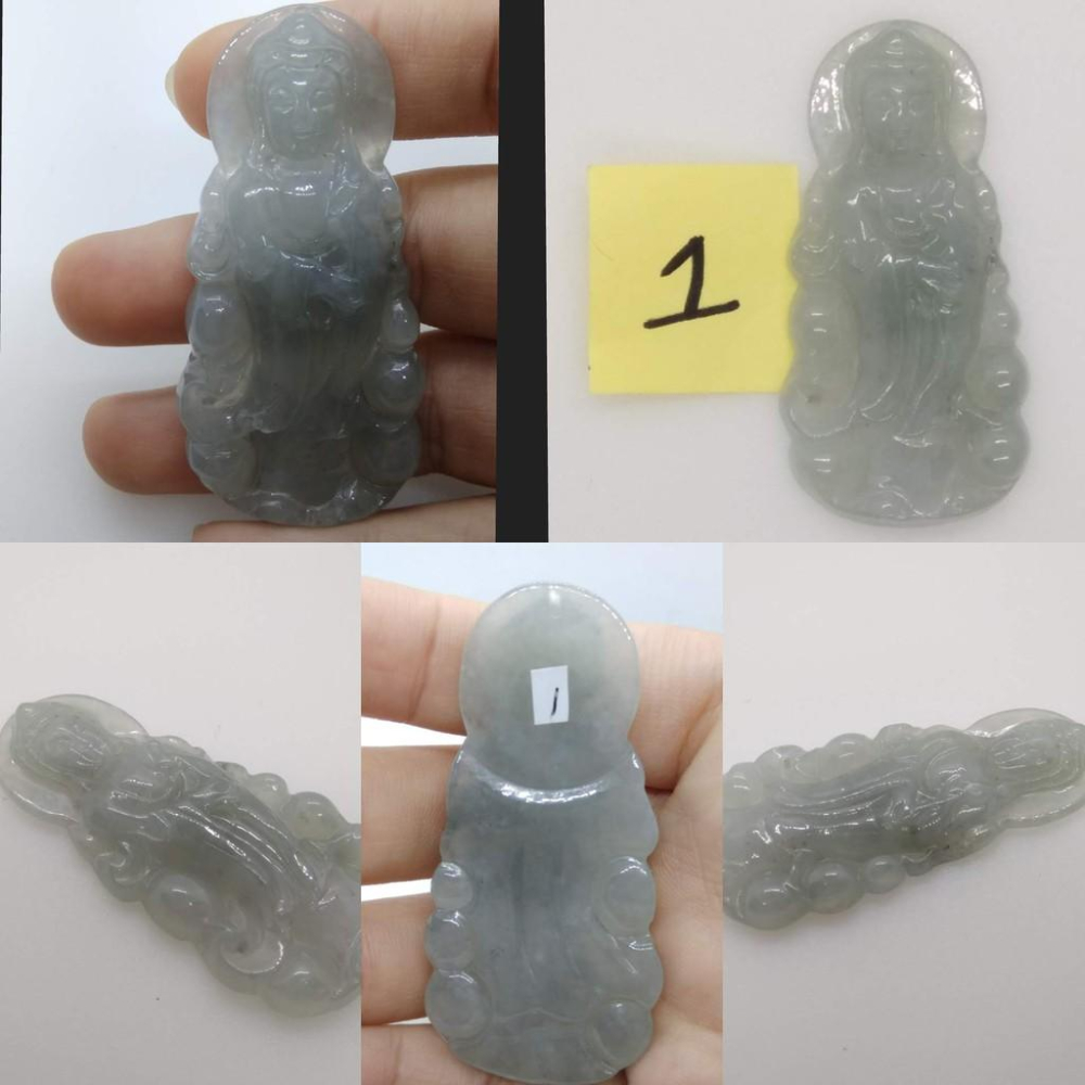觀音菩薩冰綠天然玉石翡翠a貨緬甸玉墜子吊墜墜子玉墬掛件玉珮項鍊珠寶寶石首飾飾品任選__Q-細節圖3