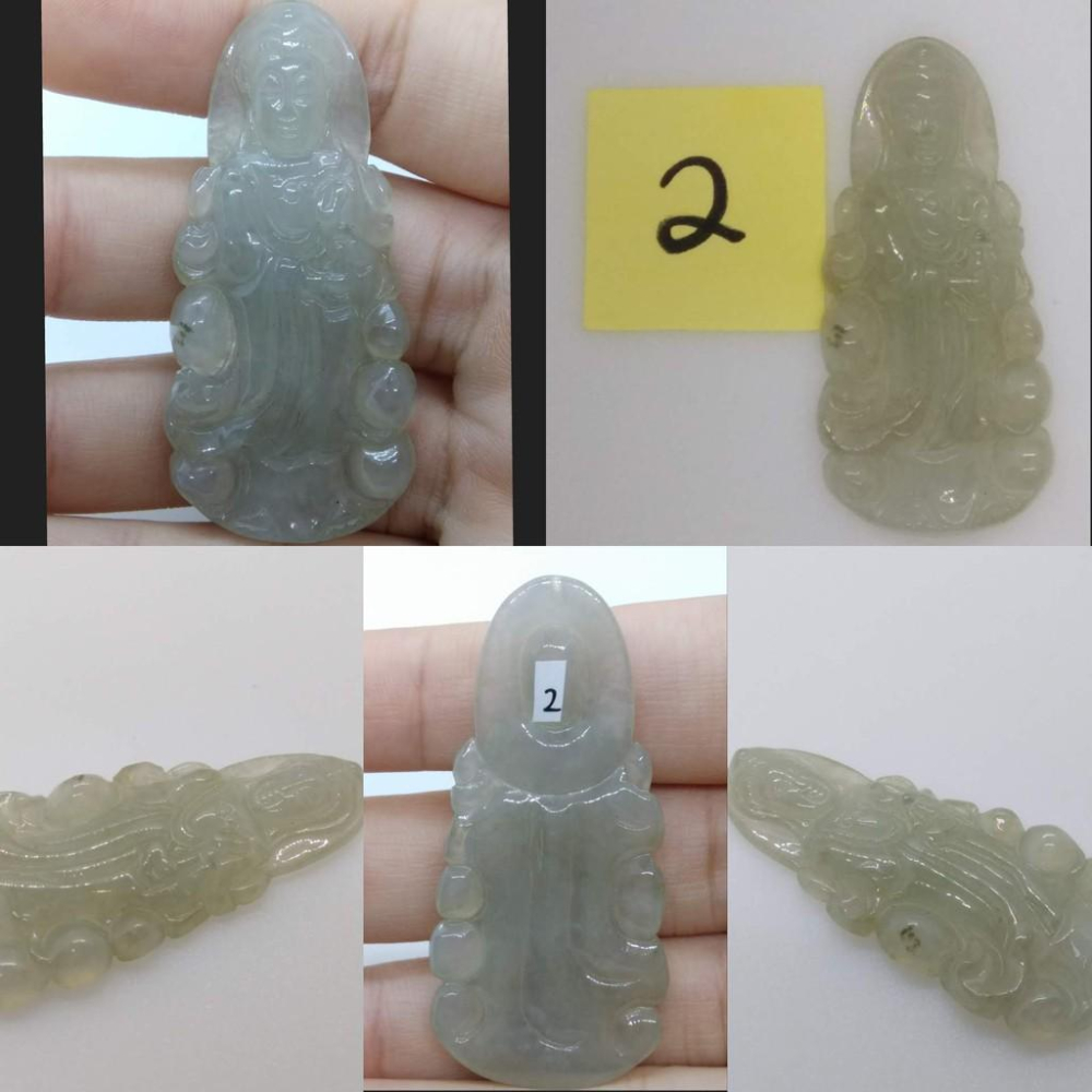 觀音菩薩冰綠天然玉石翡翠a貨緬甸玉墜子吊墜墜子玉墬掛件玉珮項鍊珠寶寶石首飾飾品任選__Q-細節圖4