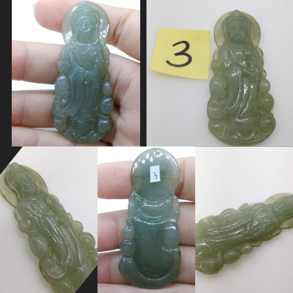 觀音菩薩冰綠天然玉石翡翠a貨緬甸玉墜子吊墜墜子玉墬掛件玉珮項鍊珠寶寶石首飾飾品任選__Q-細節圖5