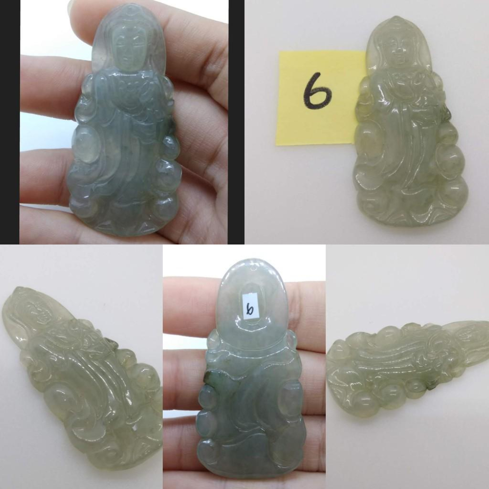 觀音菩薩冰綠天然玉石翡翠a貨緬甸玉墜子吊墜墜子玉墬掛件玉珮項鍊珠寶寶石首飾飾品任選__Q-細節圖8