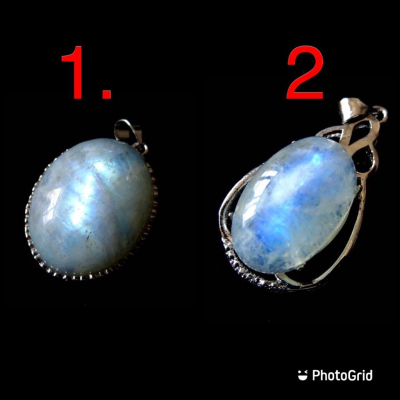 二選一天然水晶原石玻璃體藍光充足極美藍月光石吊墜墬子項鍊掛件玉珮珠寶玉石寶石首飾玉墬飾品