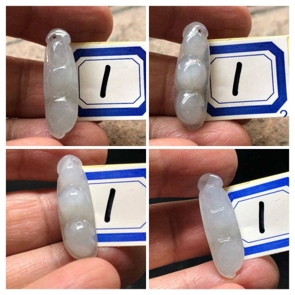 天然四季豆福豆造型豆莢多子多孫翡翠玉石緬甸玉硬玉A貨翡翠精雕吊墬玉珮墬子玉墬掛件-細節圖5