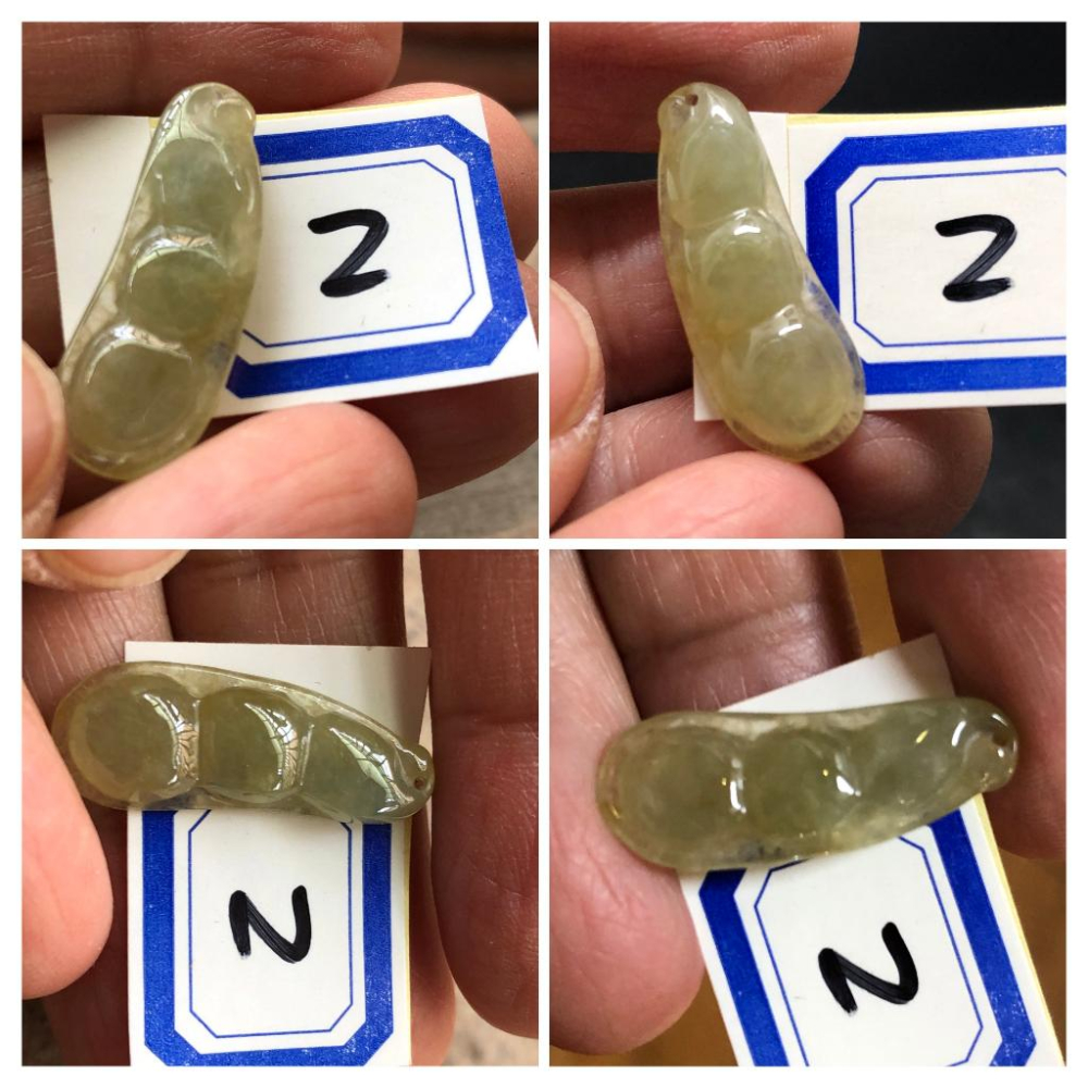 天然四季豆福豆造型豆莢多子多孫翡翠玉石緬甸玉硬玉A貨翡翠精雕吊墬玉珮墬子玉墬掛件-細節圖8