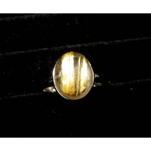 絕美滿絲金光閃閃富貴無雙極美粗絲鈦晶金髮晶多絲戒指11*8.5mm/3.2g活圍內徑可調天然水晶之王珠寶玉石寶石首飾飾品-細節圖3