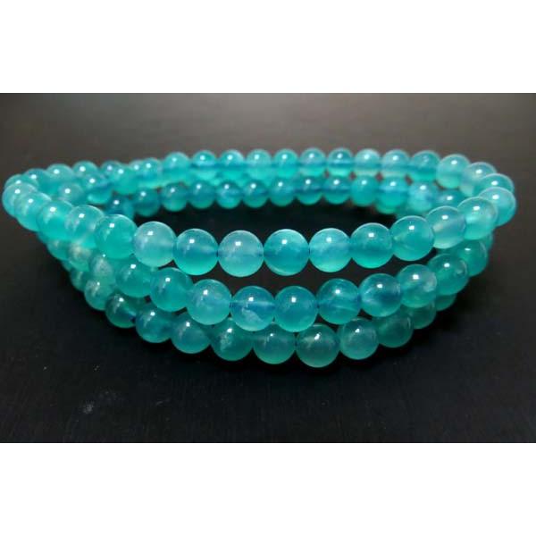 天河石繞三圈多圈圓珠手鍊手鏈手串手珠佛珠幸運石信心石項鍊6mm/24.4g亞馬遜石水晶珠寶玉石寶石首飾飾品-細節圖2