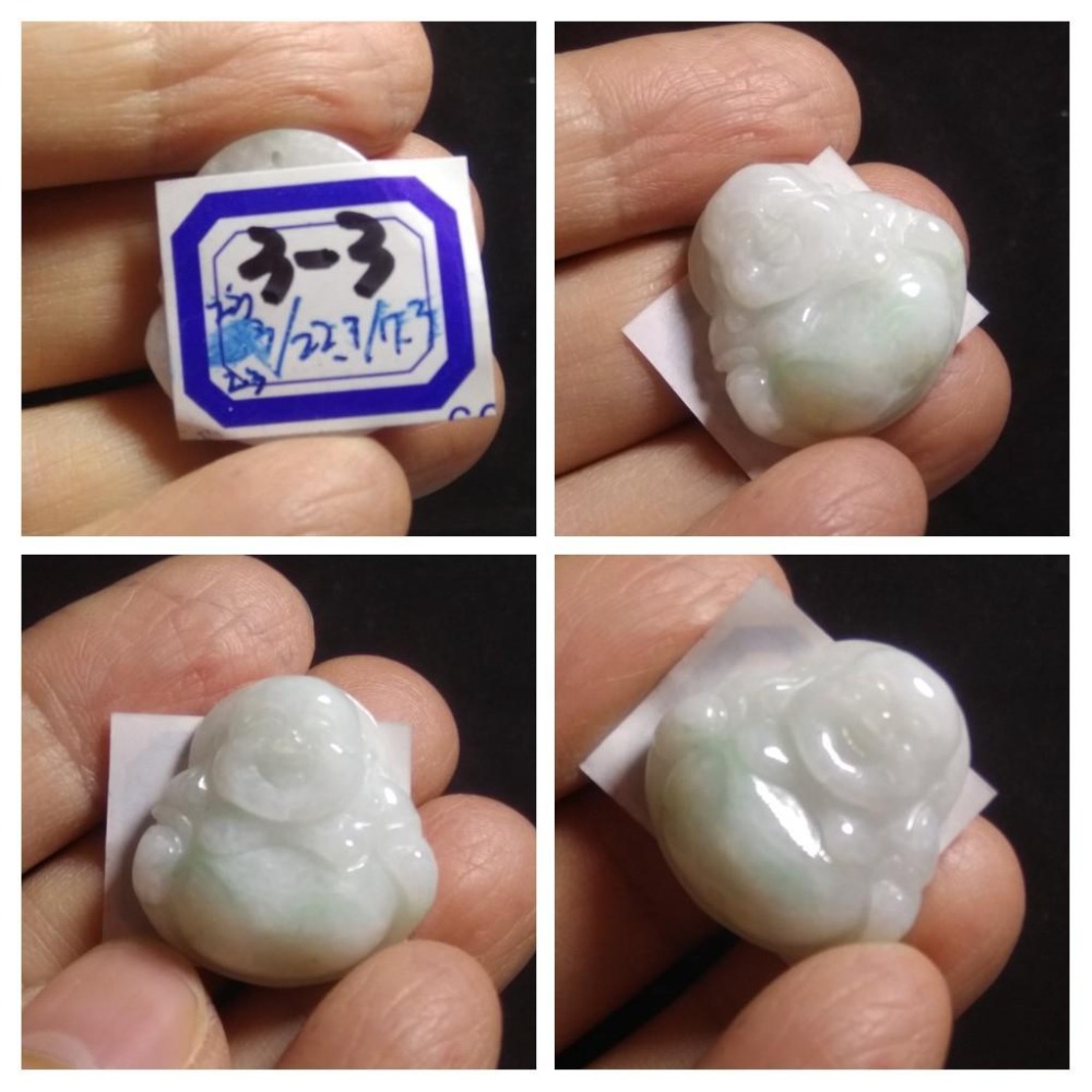 第3組天然A貨緬甸玉翡翠玉石正陽綠紫羅蘭彌勒佛財神爺佛公吊墜掛件墬子項鍊玉珮珠寶首飾寶石飾品-細節圖4