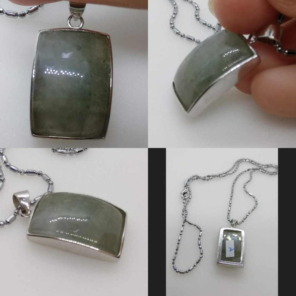 天然緬甸玉翡翠小塊鑲邊吊墜墜子玉墬掛件玉珮項鍊珠寶寶石首飾飾品任選-L-細節圖4