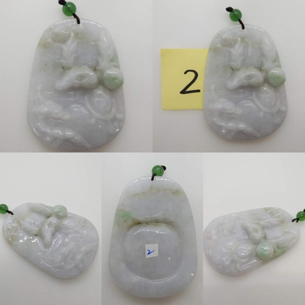 天然緬甸玉白底青三彩翡翠梅花鹿吊墜墜子玉墬掛件玉珮項鍊珠寶寶石首飾飾品任選-細節圖4