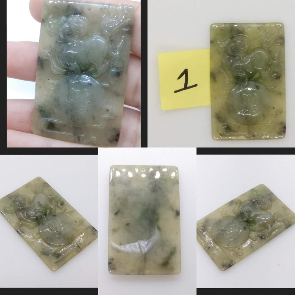 天然緬甸玉黃加綠翡翠立體精雕飄花貔貅吊墜墜子玉墬掛件玉珮項鍊珠寶寶石首飾飾品任選-P-細節圖5