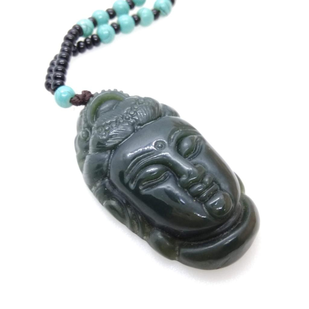 觀音佛像和田玉青玉翡翠綠松石緬甸玉a貨墜子吊墜墜子玉墬掛件玉珮項鍊珠寶寶石首飾飾品-細節圖3