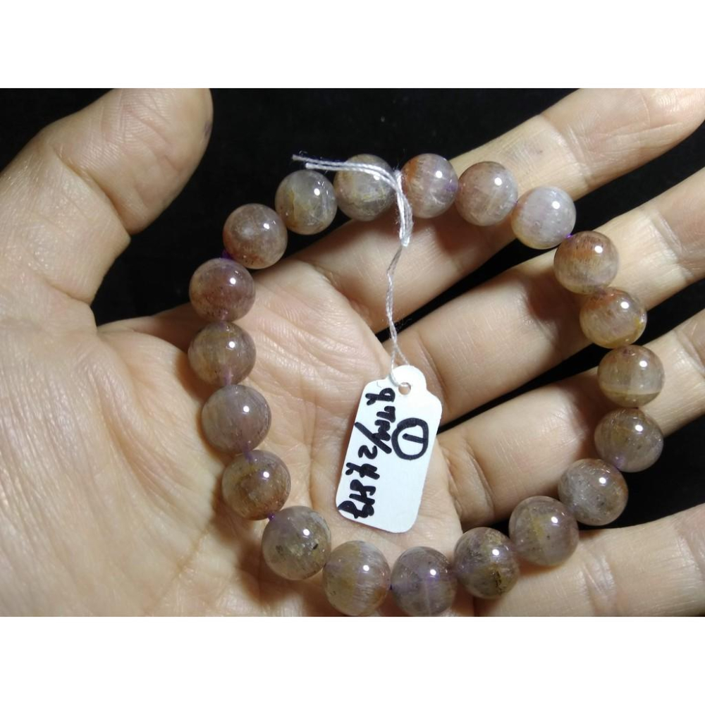 天然水晶極光23聚寶盆半盆銀塔山圓珠單圈手鍊手串手鏈手珠手環9.7mm招財珠寶玉石首飾飾品數款任選其一-細節圖5