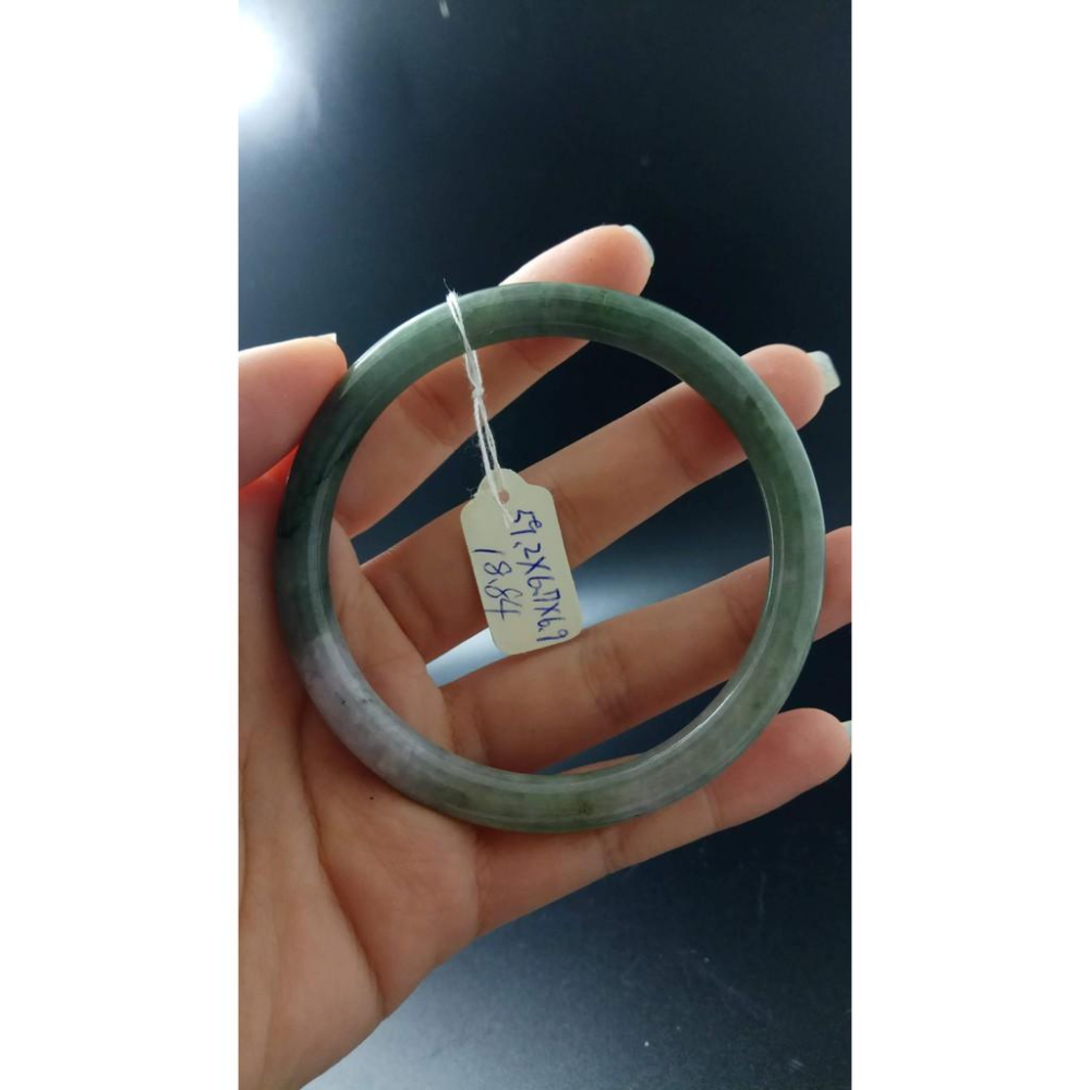 18.84圍天然緬甸玉硬玉翡翠冰春彩圓骨鐲手鐲玉鐲鐲子手環圓鐲細膩有種水珠寶玉石首飾飾品-細節圖2