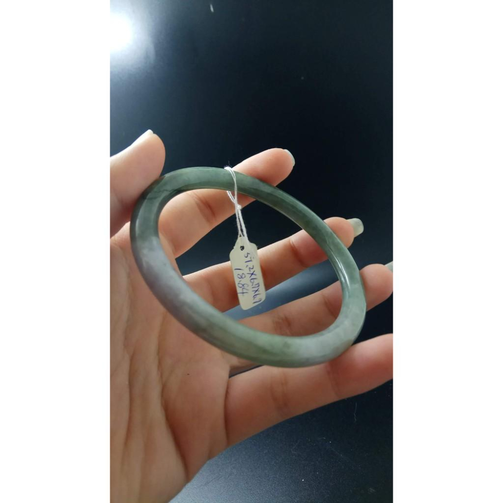 18.84圍天然緬甸玉硬玉翡翠冰春彩圓骨鐲手鐲玉鐲鐲子手環圓鐲細膩有種水珠寶玉石首飾飾品-細節圖3