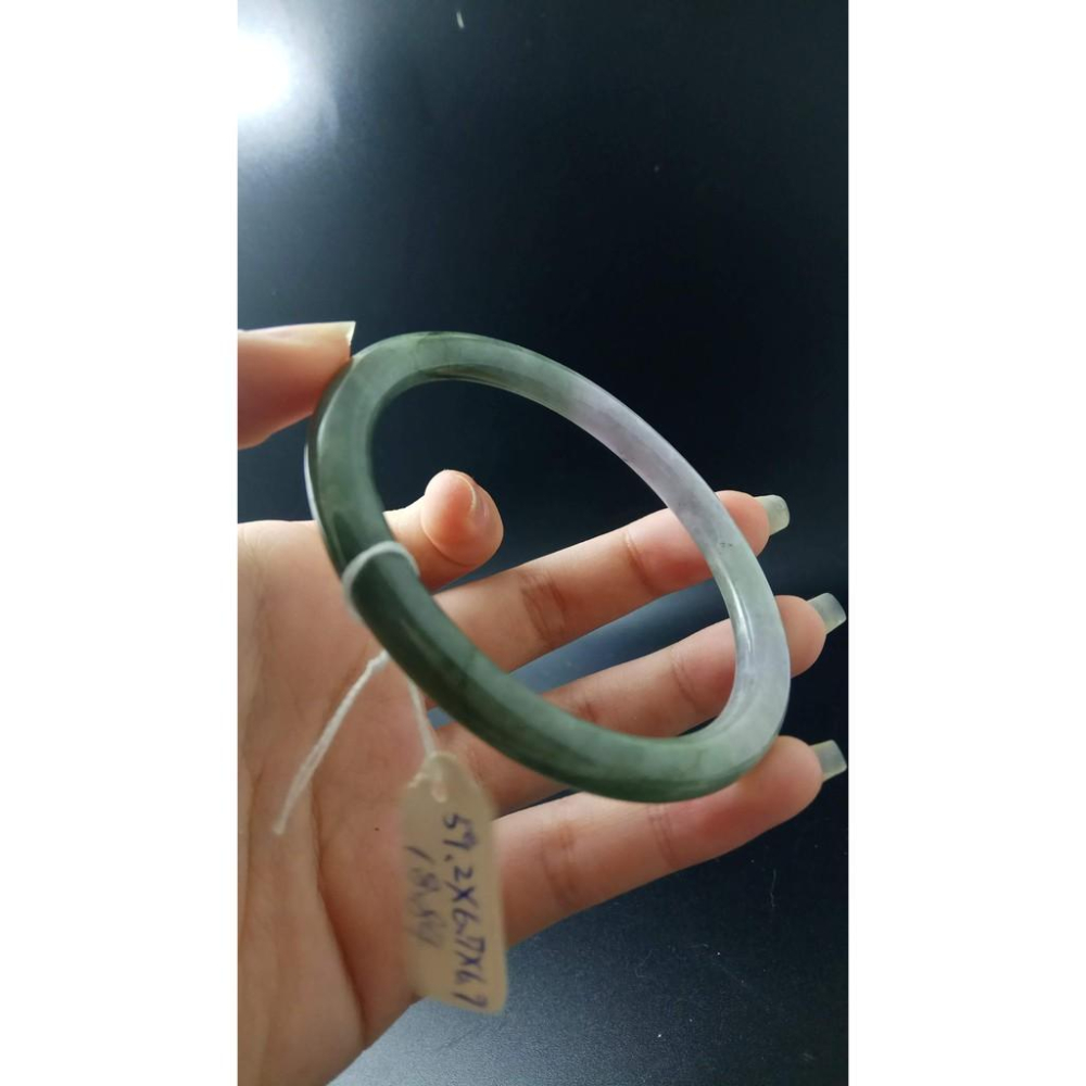 18.84圍天然緬甸玉硬玉翡翠冰春彩圓骨鐲手鐲玉鐲鐲子手環圓鐲細膩有種水珠寶玉石首飾飾品-細節圖7