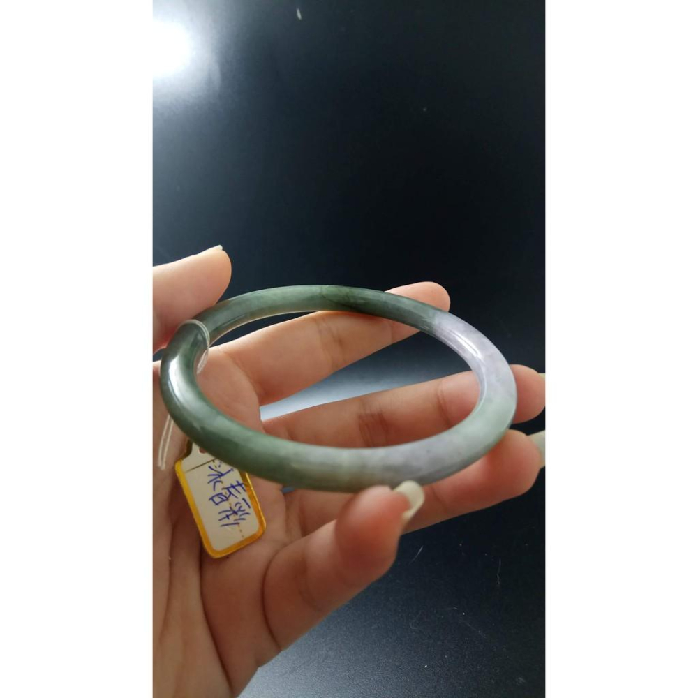 18.84圍天然緬甸玉硬玉翡翠冰春彩圓骨鐲手鐲玉鐲鐲子手環圓鐲細膩有種水珠寶玉石首飾飾品-細節圖8
