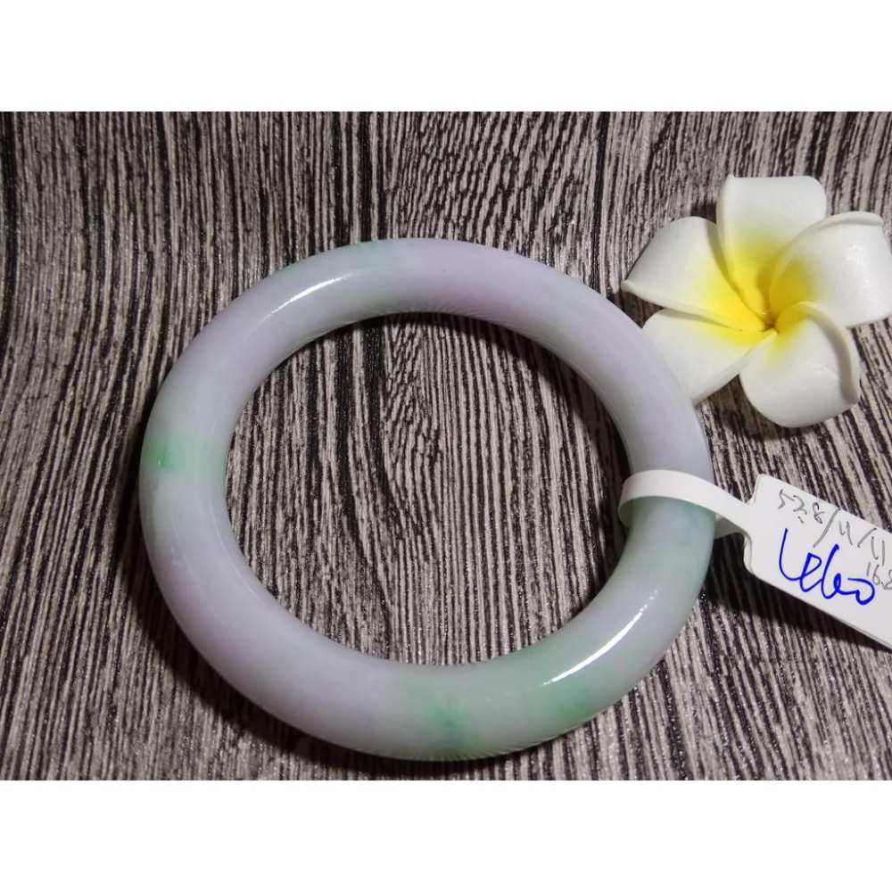 16.8圍天然玉石緬甸玉硬玉翡翠冰種正陽綠透春帶彩紫羅蘭手鐲玉鐲鐲子手環圓骨圓條鐲珠寶玉石首飾飾品精品太漂亮了恕不議價-細節圖2