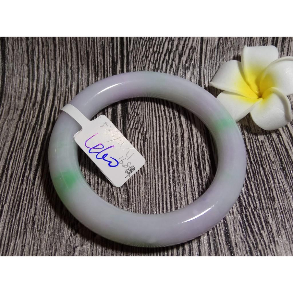 16.8圍天然玉石緬甸玉硬玉翡翠冰種正陽綠透春帶彩紫羅蘭手鐲玉鐲鐲子手環圓骨圓條鐲珠寶玉石首飾飾品精品太漂亮了恕不議價-細節圖3