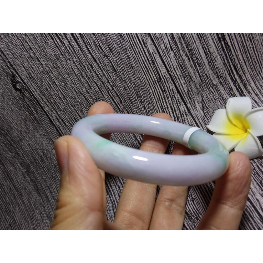 16.8圍天然玉石緬甸玉硬玉翡翠冰種正陽綠透春帶彩紫羅蘭手鐲玉鐲鐲子手環圓骨圓條鐲珠寶玉石首飾飾品精品太漂亮了恕不議價-細節圖7