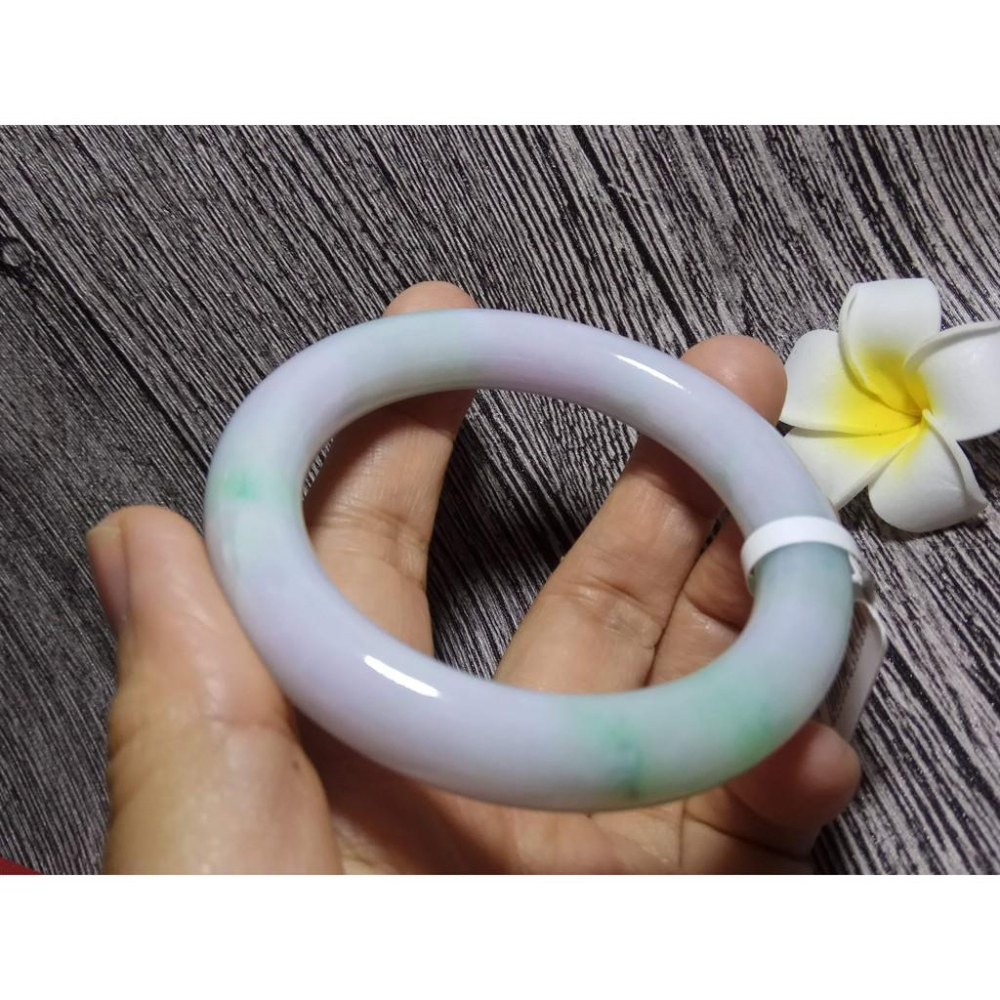 16.8圍天然玉石緬甸玉硬玉翡翠冰種正陽綠透春帶彩紫羅蘭手鐲玉鐲鐲子手環圓骨圓條鐲珠寶玉石首飾飾品精品太漂亮了恕不議價-細節圖8