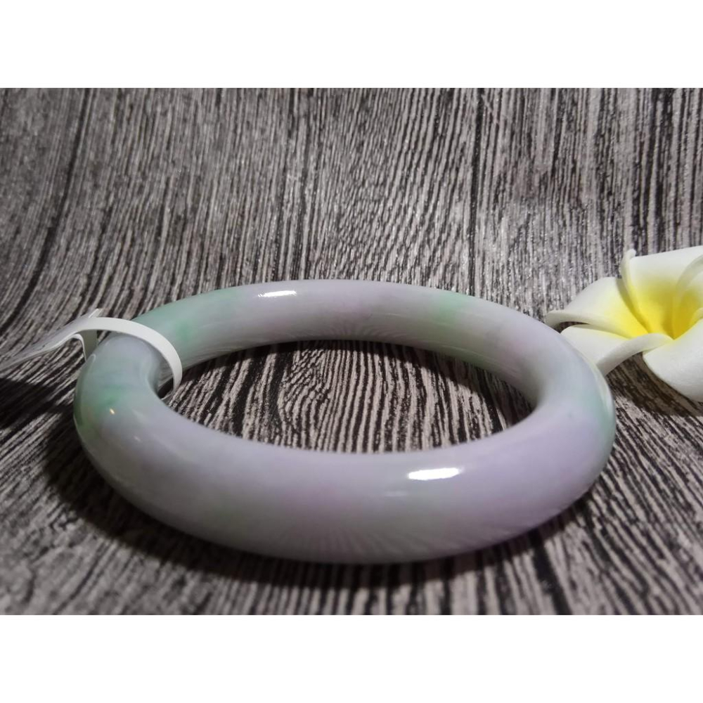 16.8圍天然玉石緬甸玉硬玉翡翠冰種正陽綠透春帶彩紫羅蘭手鐲玉鐲鐲子手環圓骨圓條鐲珠寶玉石首飾飾品精品太漂亮了恕不議價-細節圖9