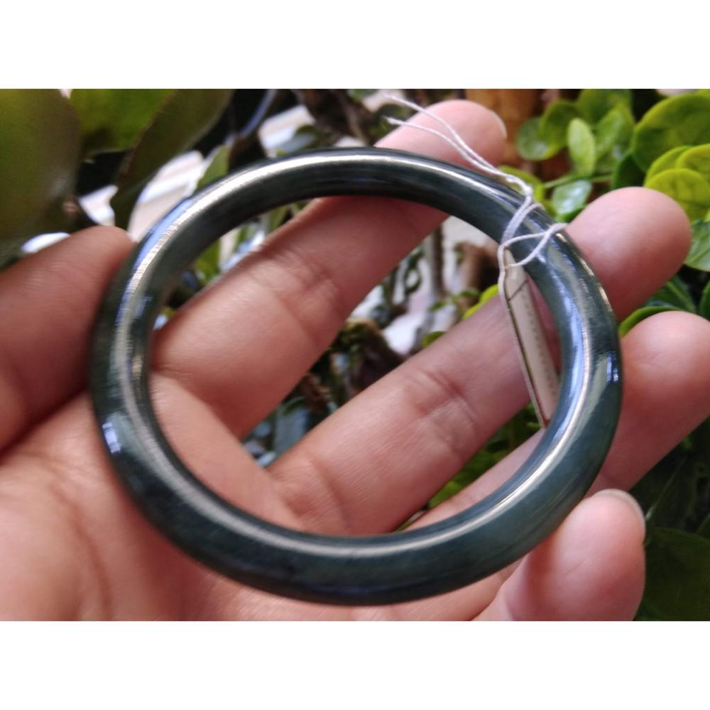 17.4天然玉石緬甸玉硬玉翡翠a貨冰藍水油青種滿綠手鐲玉鐲鐲子手環圓骨圓條鐲珠寶玉石首飾飾品精品-細節圖6