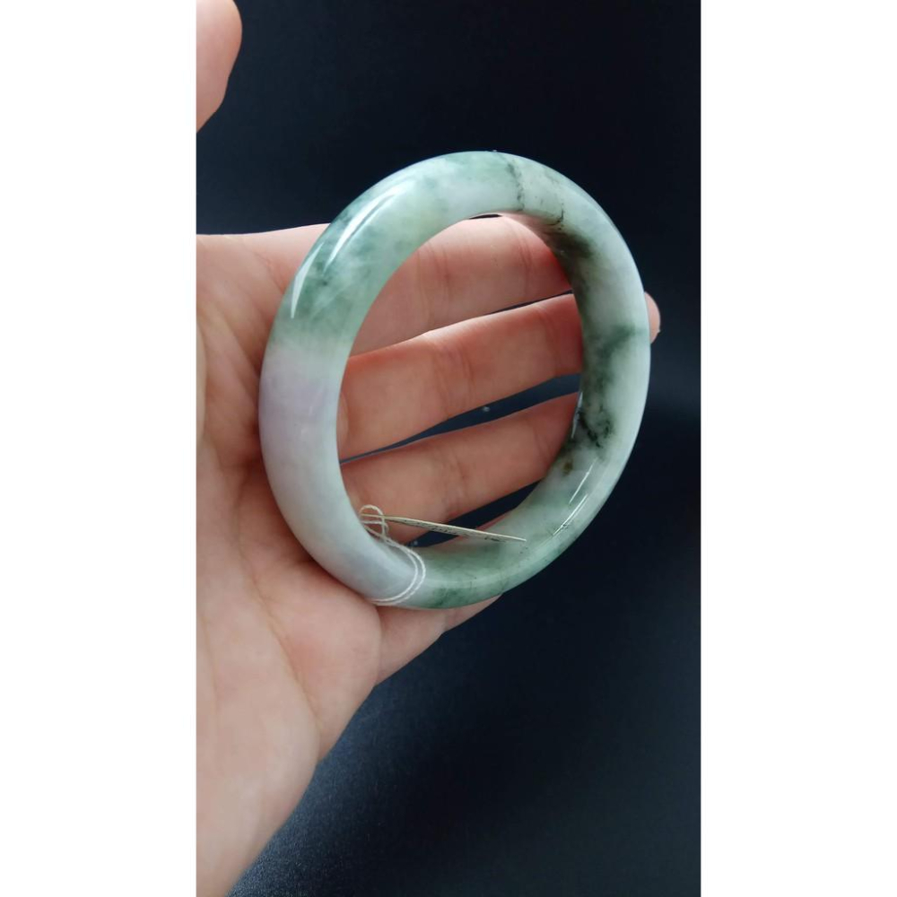 17.13圍天然緬甸玉硬玉翡翠春彩春帶彩冰潤手鐲玉鐲鐲子手環平安鐲細膩有種水珠寶玉石首飾飾品-細節圖5