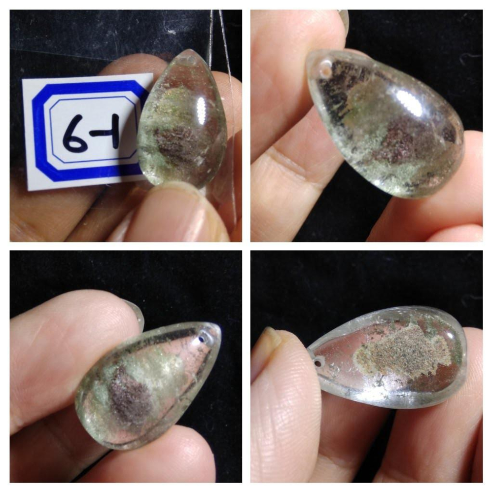 第6組鈦晶天然水晶滿天星膠花彩色花紫紅綠幽靈千層金字塔綠銀山水滴型吊墜吊飾掛飾掛墜墜子珠寶寶石玉石首飾飾品-細節圖5