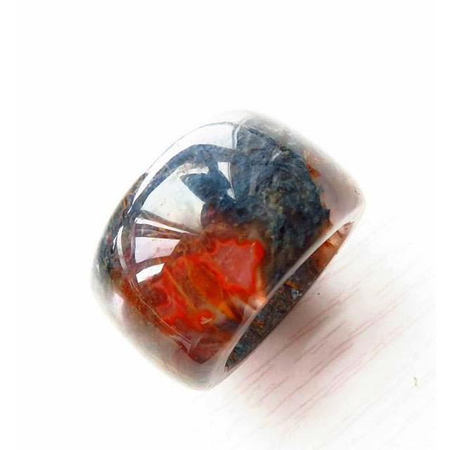 天然超美冰透款*多彩色*極美天然納米比亞AAA級19mm彼得石指環板指戒指珠寶寶石首飾飾品-細節圖2